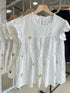 Summer Embroidered Patchwork Border Layer Tops